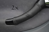 FITS SEAT LEON TOLEDO 99-05  2X FRONT DOOR HANDLE COVERS black stitching