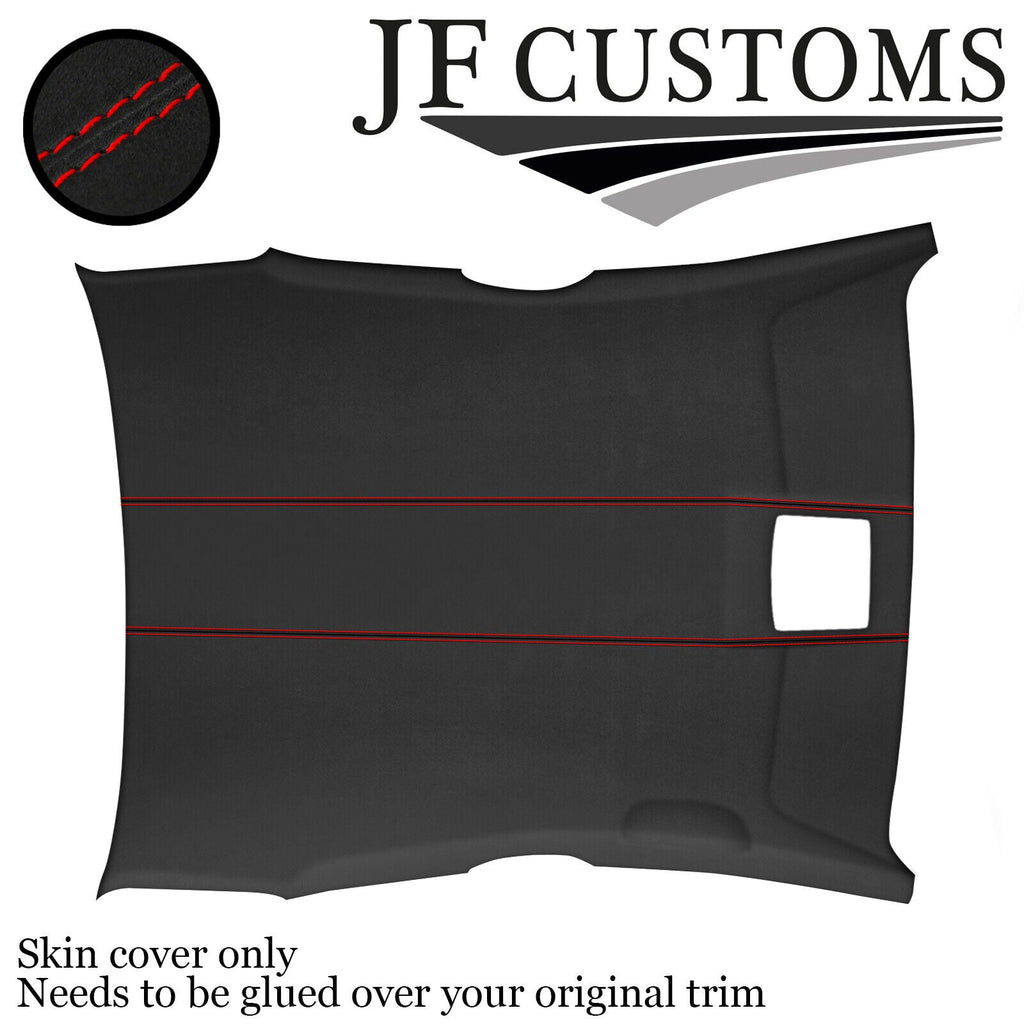 RED STITCH D GREY LUXE- SUEDE ROOF HEADLINER COVER FOR MAZDA RX8 2002-2012