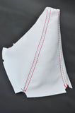 RED STITCH FITS HONDA CIVIC MK5 MKIV  GEAR GAITER WHITE LEATHER 1992-1995