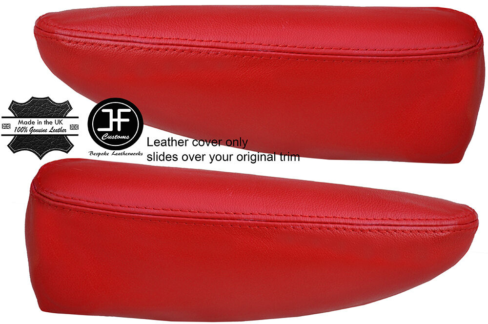 RED LEATHER  2X SEAT ARMREST COVERS FITS CHRYSLER GRAND VOYAGER 01-08 CUSTOM NEW