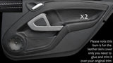 GREY STITCH 2X DOOR CARDS LEATHER SKIN COVERS FITS SMART FORTWO 451 2007-2014