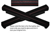 RED STITCH 2X DOOR SILL LEATHER COVERS FITS FIAT GRANDE PUNTO 05-14 3 DOOR