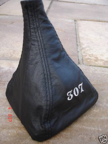 FITS PEUGEOT 307 GEAR STICK GAITER BLACK EMBROIDERED 307 CUSTOM NEW MADE IN UK