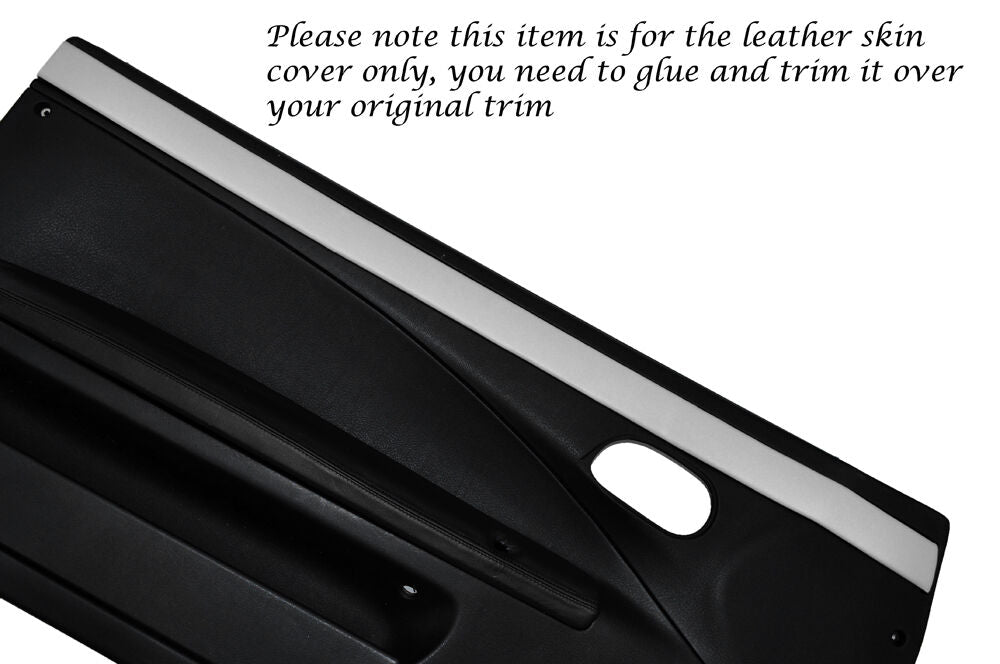 WHITE 2X DOOR CARD TRIM LEATHER SKIN COVERS FITS FIAT COUPE 1993-2000 CUSTOM NEW