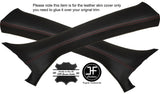 RED STITCH 2X A POST PILLAR LEATHER COVERS FITS FIAT 500X 500 X 2014-2017