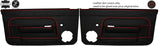 RED STITCH 2X FRONT DOOR CARD LEATHER COVERS FITS RENAULT 5 GT TURBO PHASE 2