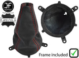 RED STITCH LEATHER GEAR GAITER+PLASTIC FRAME FOR HONDA CIVIC TYPE R EP3 01-05
