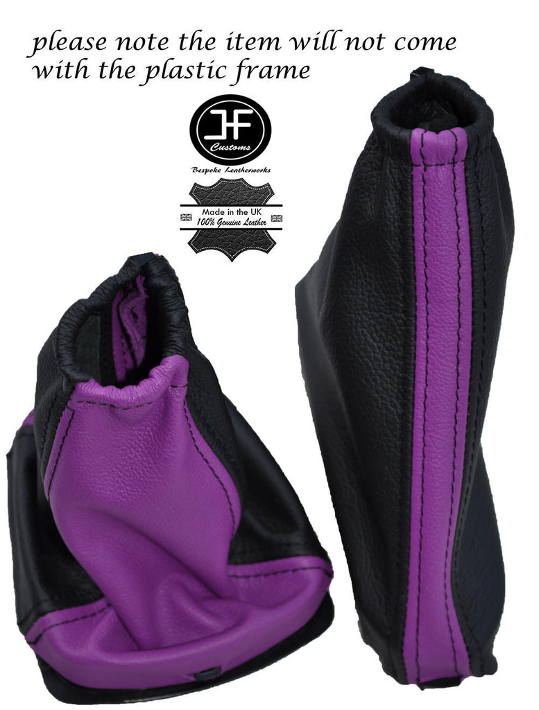 BLACK & PURPKE LEATHER GEAR & HANDBRAKE GAITERS FITS FORD FOCUS II 04-08
