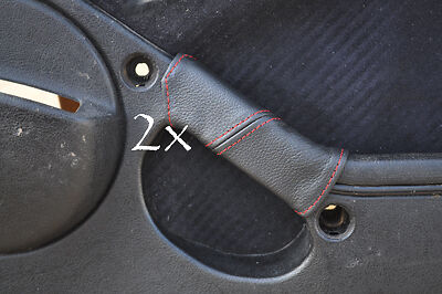 red stitch FITS TOYOTA MR2 MK1 4 AGE AW11 2X DOOR HANDLE LEATHER COVERS