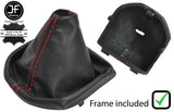RED STITCH LEATHER MANUAL GEAR GAITER + PLASTIC FRAME FOR VW T6 2016-2019