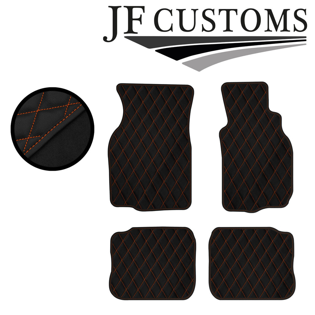 ORANGE DIAMOND STITCH VINYL 4X TAILORED FLOOR CARPETS FOR MITSUBISHI EVO 4 5 6