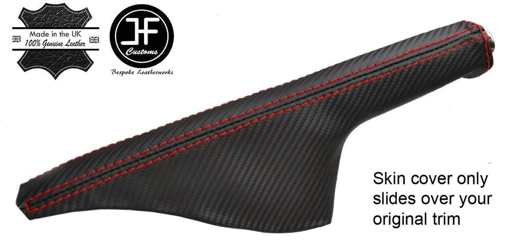 RED STITCHING CARBON FIBER VINYL HANDBRAKE GAITER FITS HONDA CRX 1988-1991