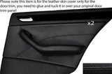 BLACK STITCH 2X REAR DOOR CARD TRIM SKIN COVER FITS BMW E46 SALOON 98-05