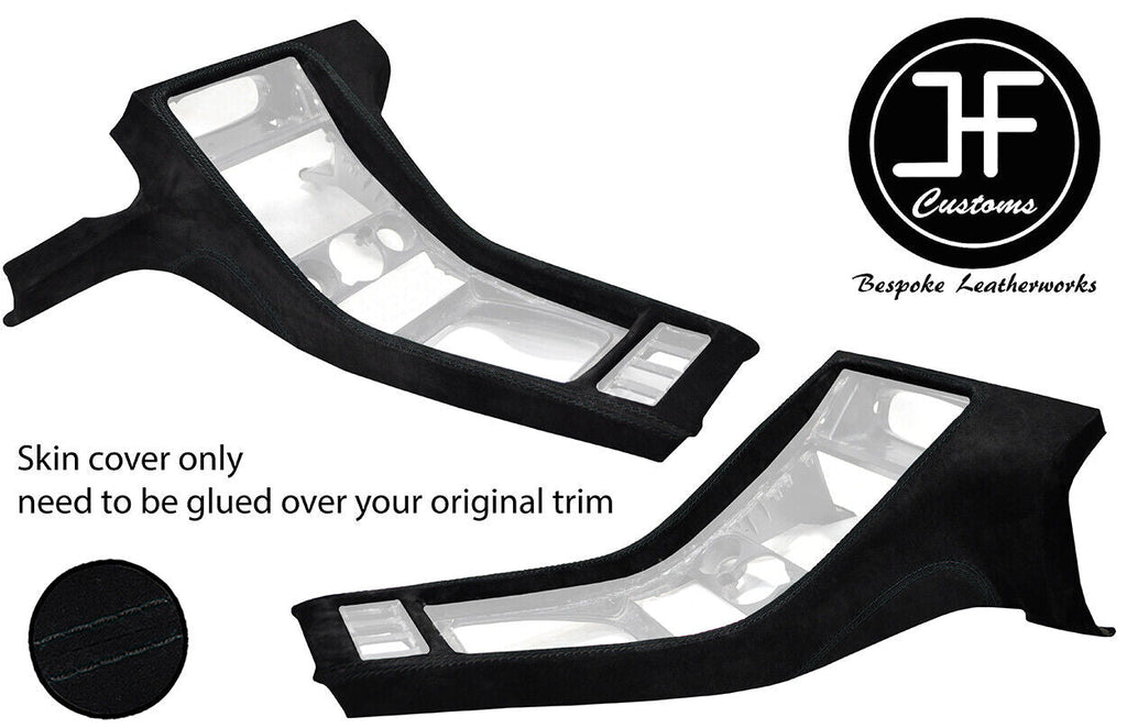 BLACK STITCH CENTER CONSOLE REAL SUEDE COVER FITS PORSCHE 928 90-95 STYLE 3