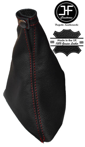 RED STITCHING BLACK LEATHER HANDBRAKE GAITER FOR RENAULT LAGUNA MK2 2001-2007