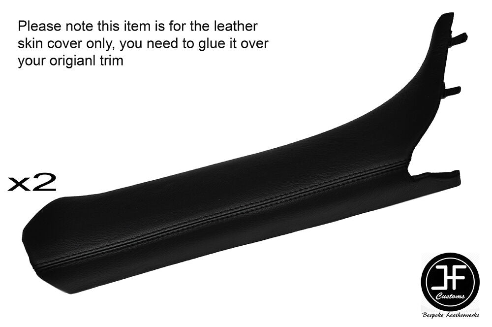 BLACK STITCH 2X A POST PILLAR LEATHER SKIN COVERS FITS BMW MINI F55 F56 14-16