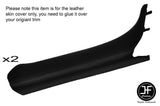 BLACK STITCH 2X A POST PILLAR LEATHER SKIN COVERS FITS BMW MINI F55 F56 14-16