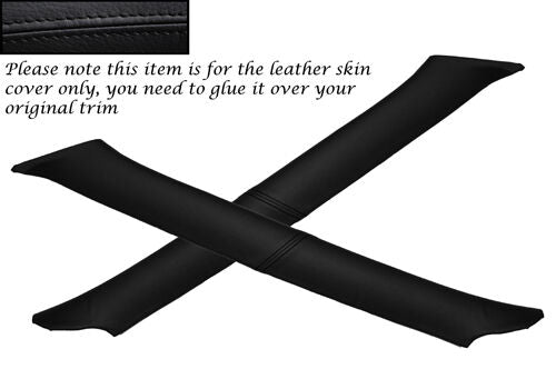 BLACK STITCH 2X WINDSCREEN A PILLAR LEATHER COVERS FITS FORD ESCORT MK6 MK7