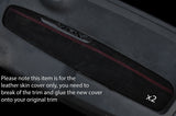 RED STITCH 2X FRONT DOOR CARD SUEDE COVERS FITS FIAT 500 & 500 ABARTH 07-15
