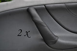 BLACK STITCH FITS MERCEDES CLK W208 97-02 2X DOOR HANDLE LEATHER COVERS