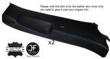BLUE STITCH 2X LOWER B PILLAR LEATHER COVERS FITS VW GOLF MK5 V 04-09 5 DOOR