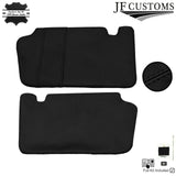 BLACK CROSS STITCH 2X SUN VISOR LEATHER COVERS FOR NISSAN MICRA K13 10-16