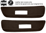 BROWN LEATHER 2X FRONT DOOR CARD TRIM INSERT COVERS FITS SAAB 900 CLASSIC 78-93