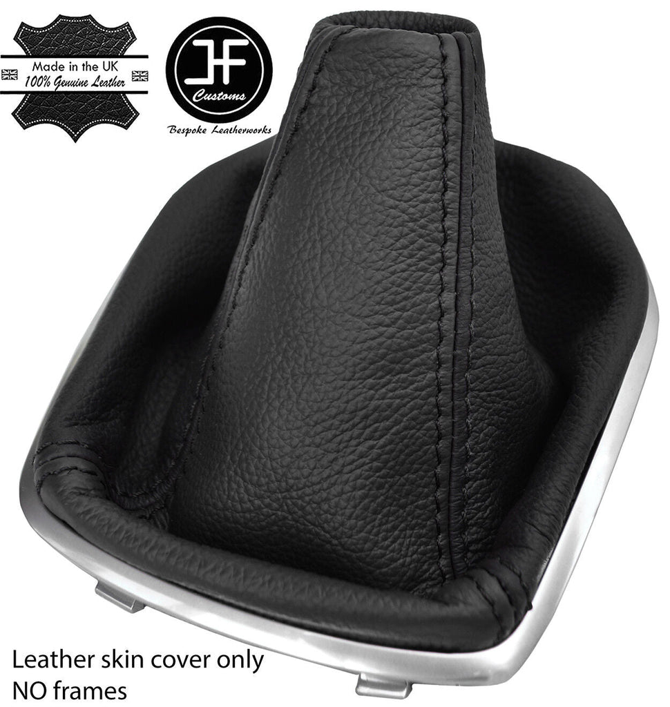 BLACK & BLACK TOP GRAIN LEATHER MANUAL GEAR GAITER FOR FORD FIESTA MK9 13-17
