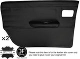 BLACK STITCH 2X REAR FULL DOOR CARD LEATHER COVERS FITS WOLSELEY SIX 6 SALOON