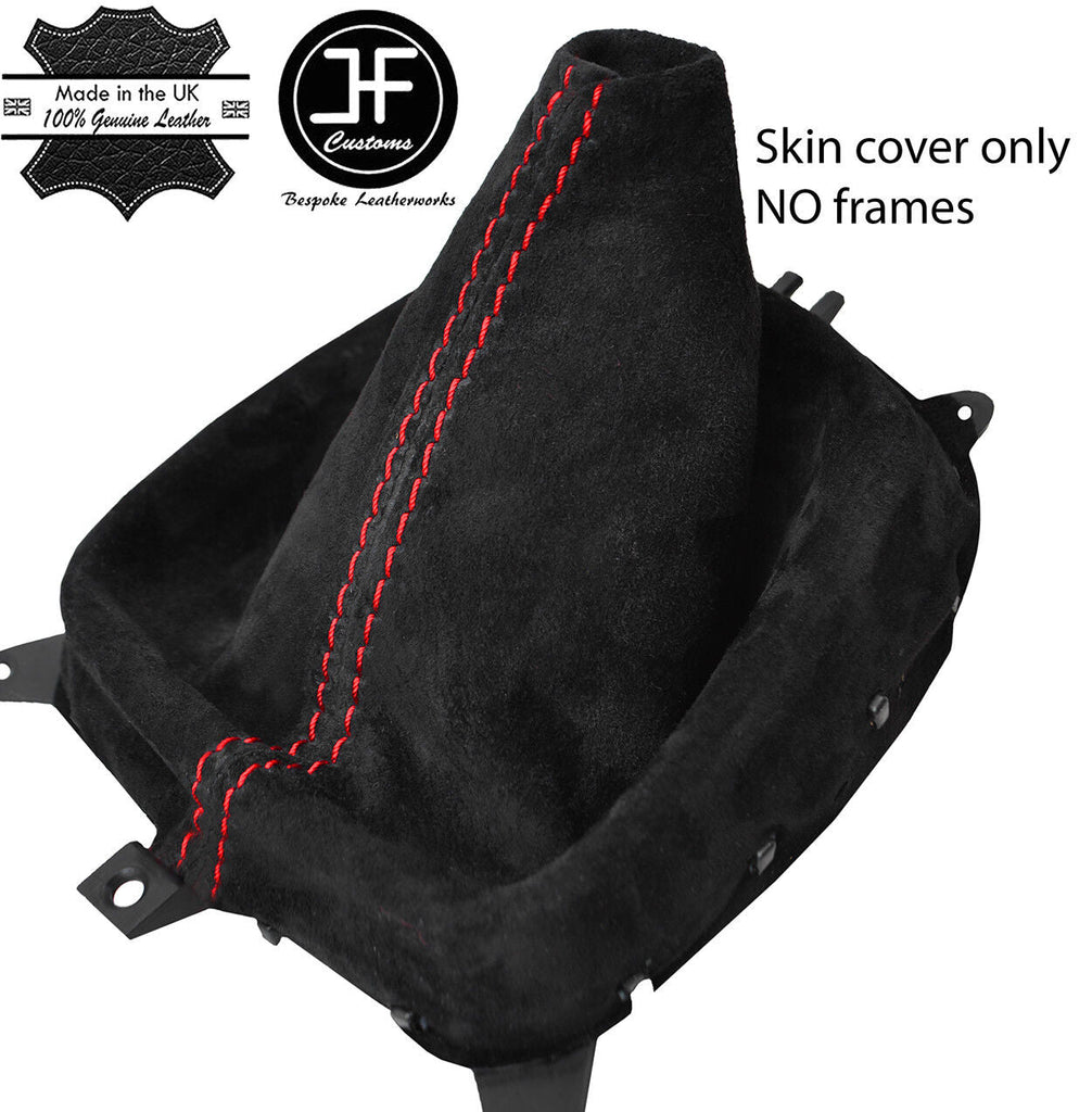 RED STITCHING REAL SUEDE MANUAL GEAR GAITER FITS MAZDA 323 323F 1995-1998