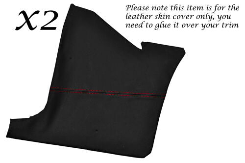 RED STITCH FITS FORD CORTINA GL 79-82 2X FRONT KICK PANEL LEATHER SKIN COVER