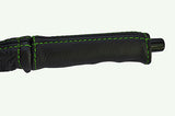 green stitch FITS PORSCHE 911 63-90  LEATHER HANDBRAKE HANDLE COVER ONLY