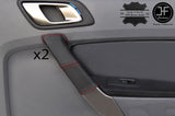 RED STITCHING 2X REAR DOOR HANDLE LEATHER COVERS FITS FORD RANGER 2012-2017