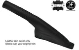 BLACK STITCHING REAL LEATHER HANDBRAKE GAITER FITS SKODA FABIA 2015-2018