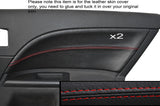 RED STITCH 2X REAR DOOR CARD TRIM SKIN COVERS FITS FORD MONDEO MK3 2001-2007