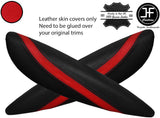 BLACK RED 2X PANTHERS DOOR ARMREST LEATHER COVERS FOR MINI R59 ROADSTER 11-15