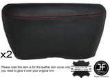 RED STICH 2X FRONT DOOR ARMREST LTHR COVERS FITS ROLLS ROYCE SILVER SHADOW II