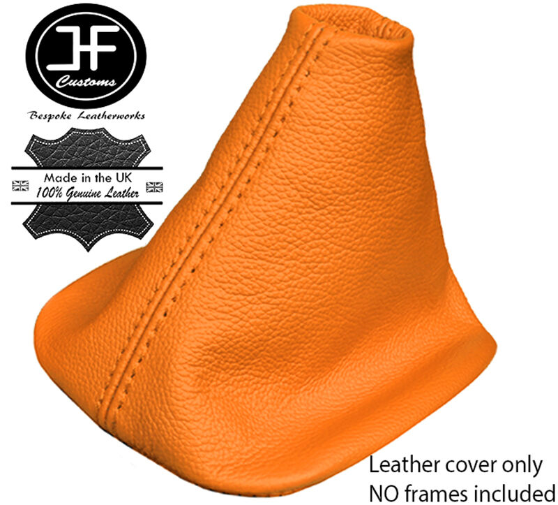 ORANGE REAL LEATHER FITS VW GOLF Mk4 1998-2003 5 & 6 SPEED GEAR STICK GAITOR