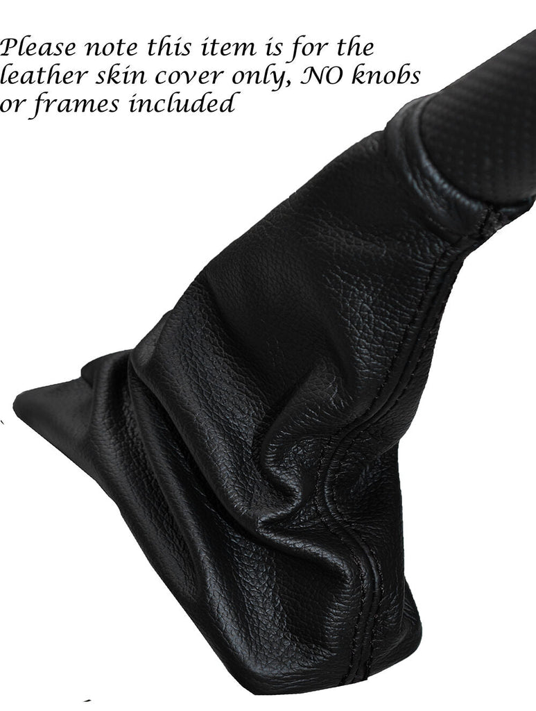 BLACK STITCH LEATHER HANDBRAKE GAITER FITS CHEVROLET SPARK 2010-2015 CUSTOM NEW