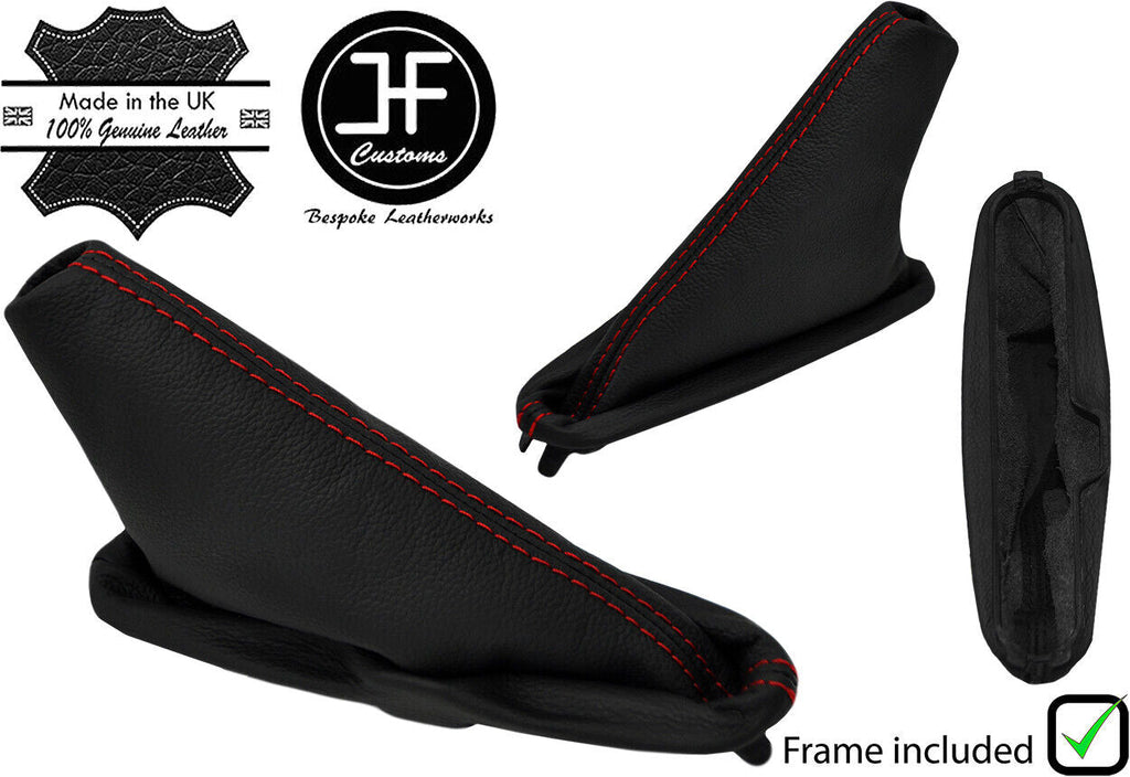 RED STITCH LEATHER HANDBRAKE GAITER+PLASTIC FRAME FOR MG ZR ROVER 25 04-06