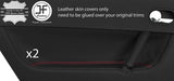 RED STITCH 2X FRONT DOOR CARD NAPPA LEATHER COVERS FITS AUDI TT MK1 98-06
