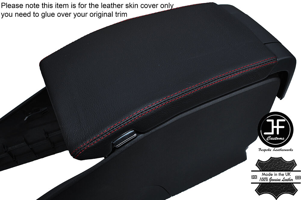 RED STITCHING ARMREST LID LEATHER COVER FITS VOLVO V70 2007-2011 CUSTOM NEW