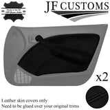 BLACK STITCH LEATHER 2X FRONT DOOR CARD + HANDLE COVER FOR ROVER 45 99-05 JF1