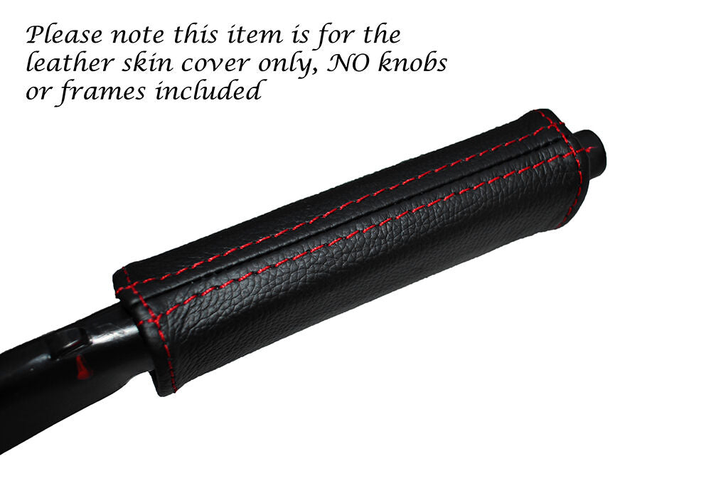 RED STITCH HANDBRAKE HANDLE LEATHER SKIN COVER FITS AUDI 100 A6 91-98 CUSTOM NEW