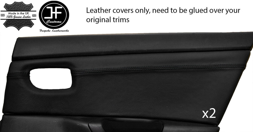 BLACK STITCHING 2X REAR DOOR CARD TRIM LEATHER COVERS FITS MAZDA 3 03-09 5 DOOR
