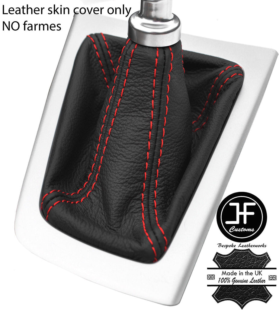 RED STITCHING REAL LEATHER GEAR GAITER FITS FORD FOCUS 2011-2015 CUSTOM NEW