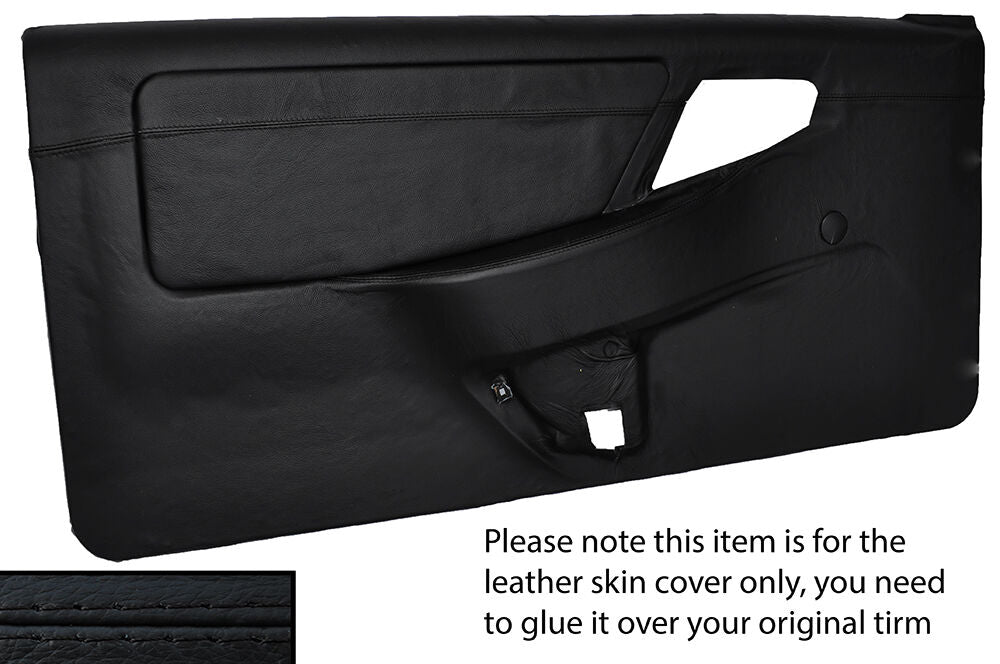 BLACK STITCH 2X FULL DOOR CARD SKIN COVER FITS FORD SIERRA RS COSWORTH 3 DOOR