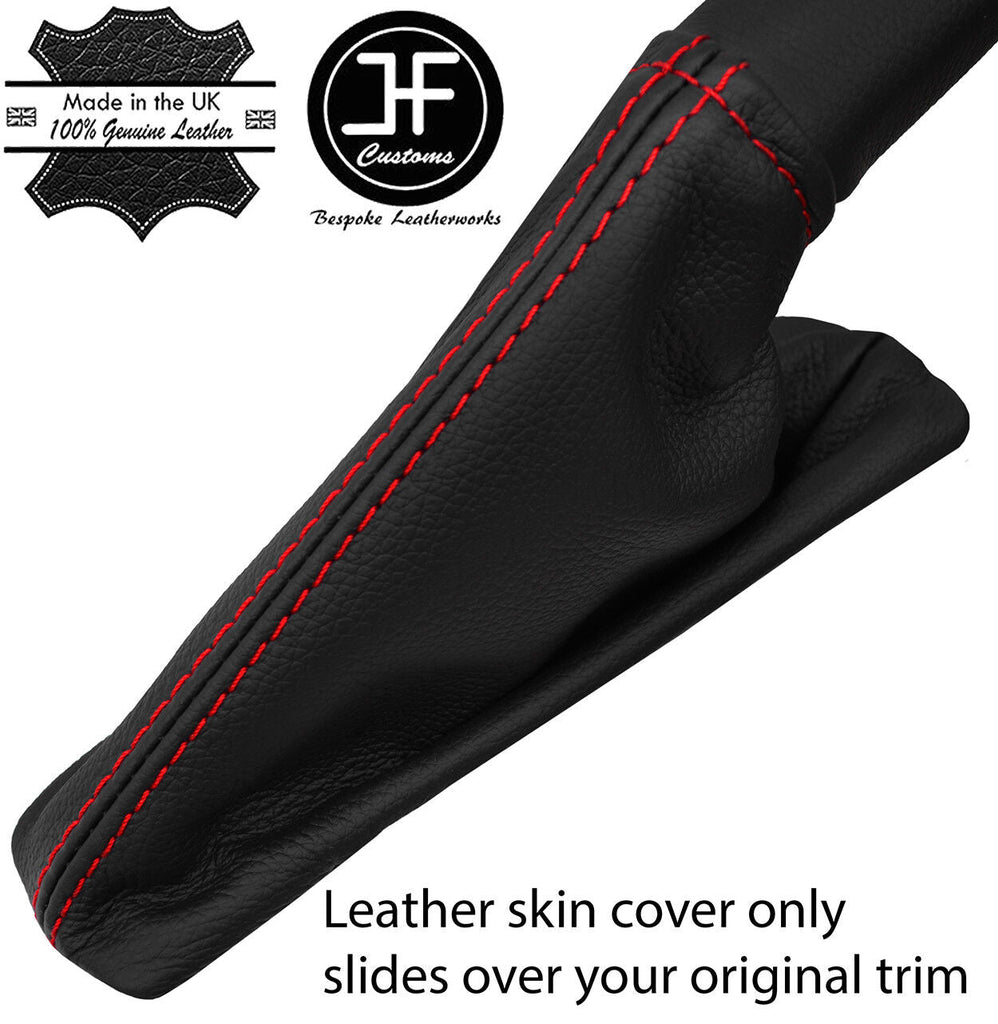RED STITCHING REAL LEATHER HANDBRAKE GAITER FITS FORD FIESTA 2017-2019