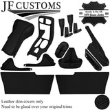 BLACK STITCH LEATHER COVERS FOR CORVETTE C6 05-13 FULL INTERIOR RECOVERY KIT