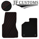 RED DIAMOND STITCH VINYL 2X TAILORED FLOOR CARPET FOR SMART FORTWO 453 14-21